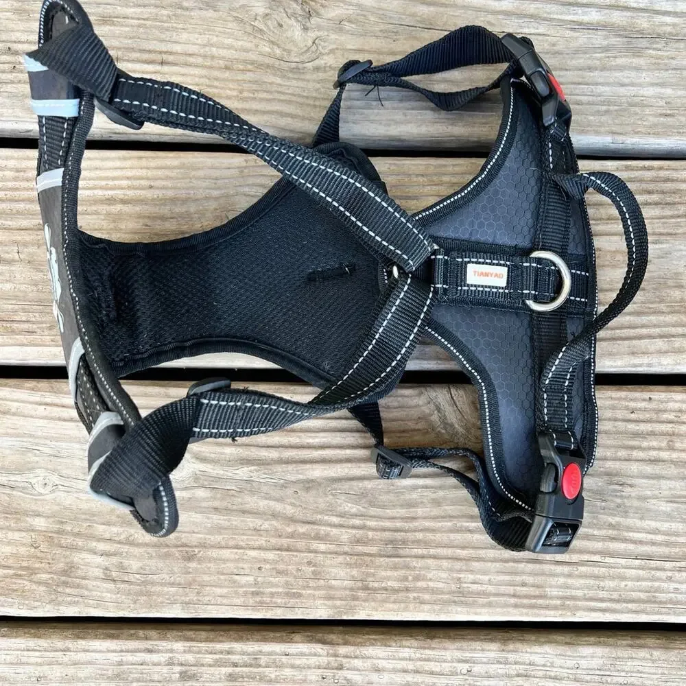 TIANYAO size M-L, no tug, soft reflective outdoor adjustable dog harness